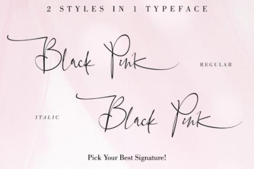 Black Pink Signature Font