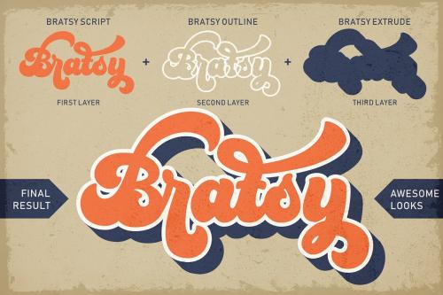 Bratsy Bold Script Font
