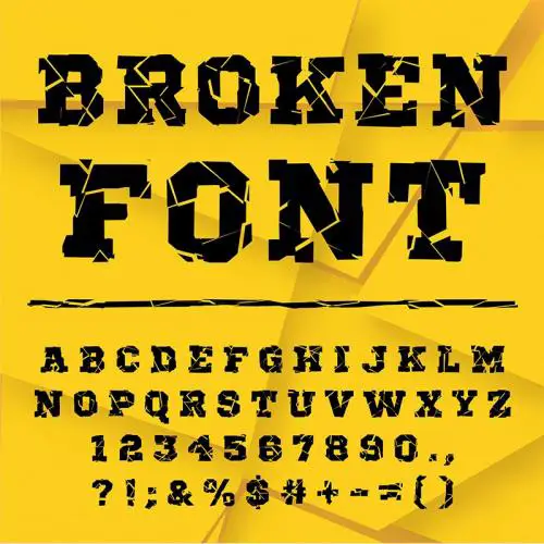Broken Display Font