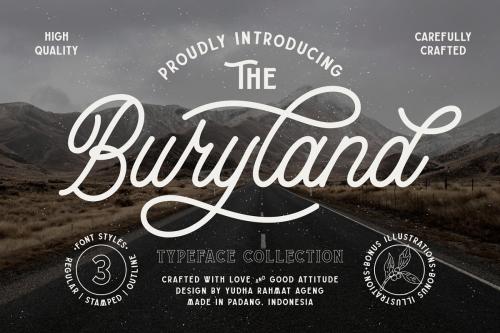 Buryland Monoline Script Font