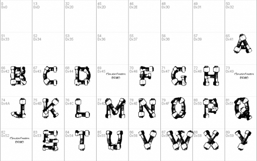 Cf Bolt And Nuts Font