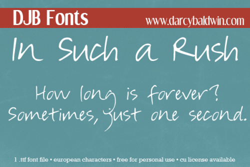 DJB In Such a Rush Font