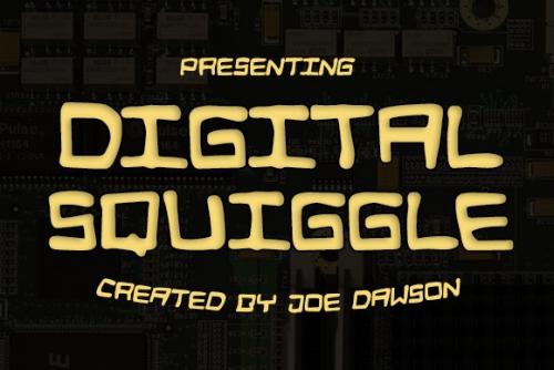 Digital Squiggle Display Font