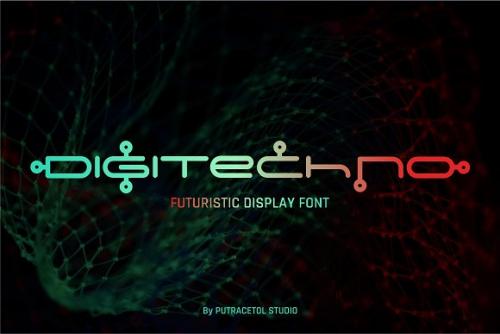 Digitechno Futuristic Display Font