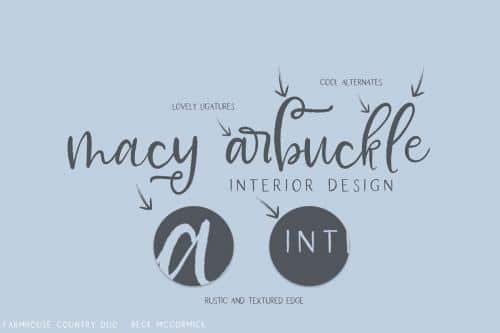 Farmhouse Country Rustic Script Font