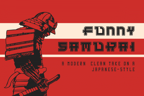 Funny Samurai Outline Font