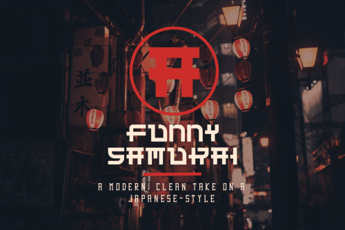 Funny Samurai Outline Font
