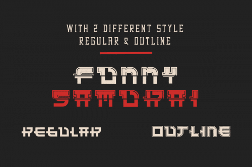 Funny Samurai Outline Font