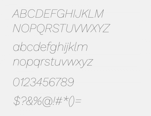Gotham Thin Italic – Work Sans Thin Italic