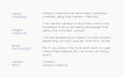 Hanson Hairline Font