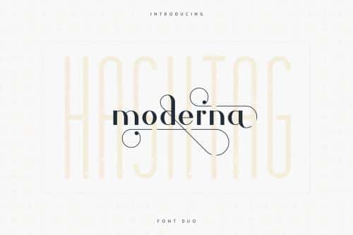Hashtag Moderna Font Duo