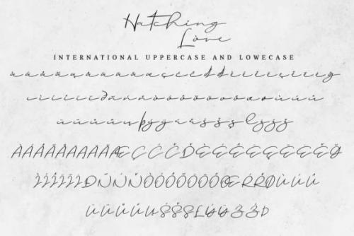 Hatching Love Script Font