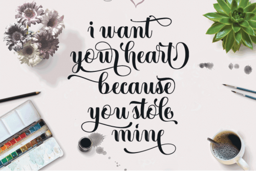 Heartbeat Script Family Font