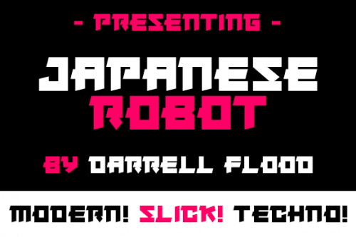 Japanese Robot Display Font