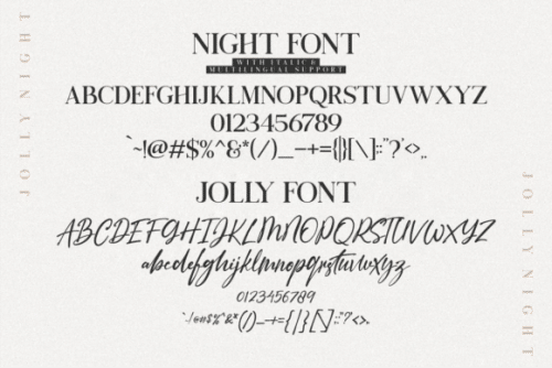 Jolly Night Script Font Duo