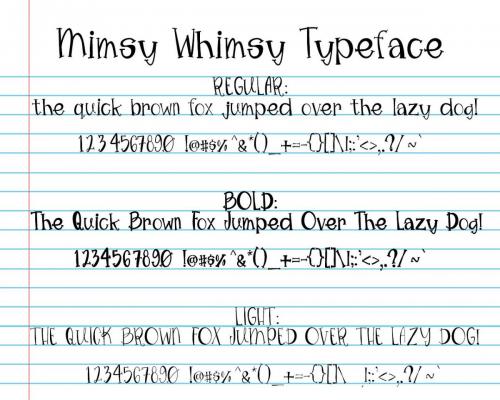 Mimsy Whimsy Typeface Font