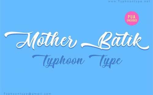 Mother Batik Script Font