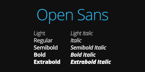 Open Sans Font Family