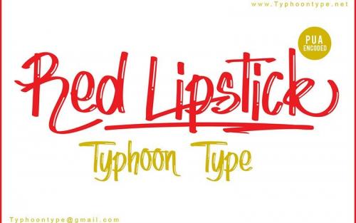 Red Lipstick Brush Font