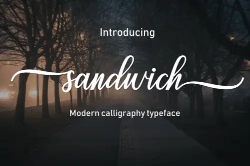 Sandwich Calligraphy Font