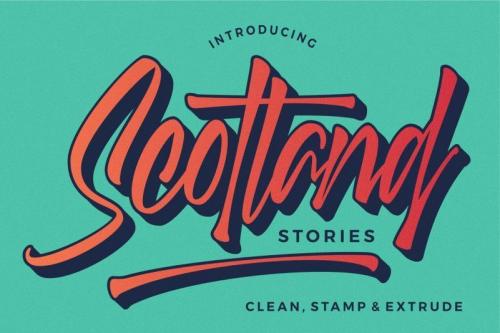 Scotland Stories Script Font