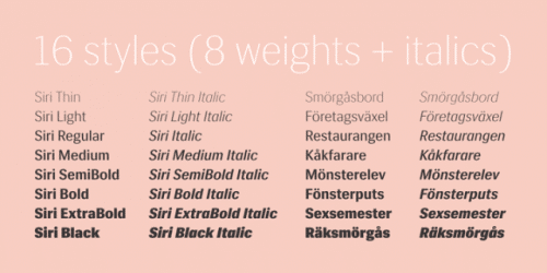 Siri Font Family