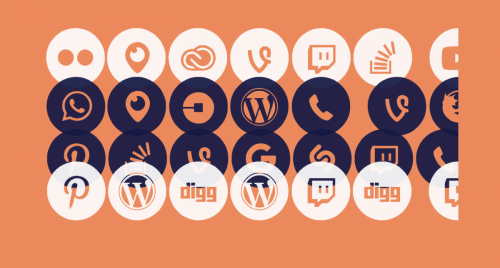 Social Media Circled Font