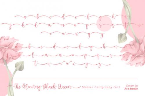 The Glowing Black Queen Script Font