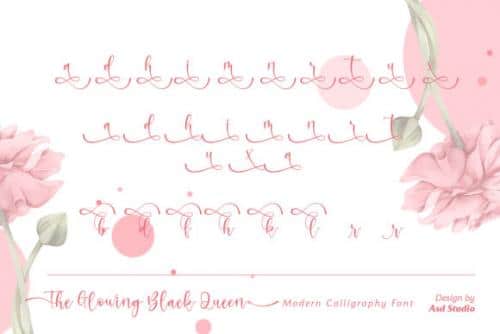 The Glowing Black Queen Script Font