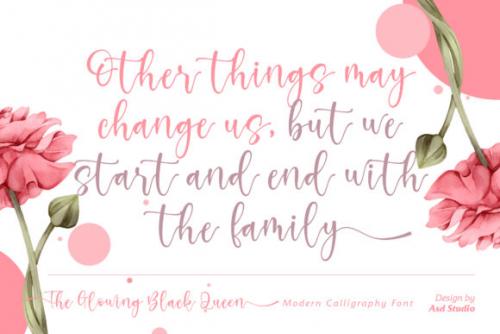 The Glowing Black Queen Script Font
