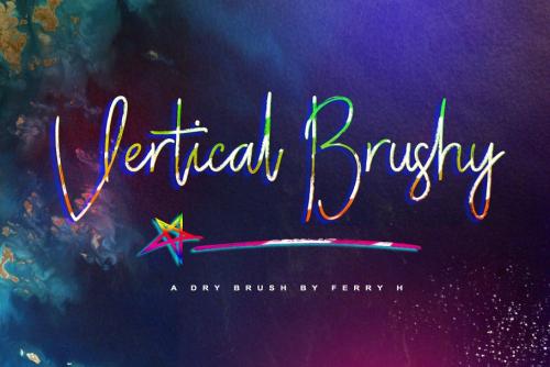 Vertical Brushy Font