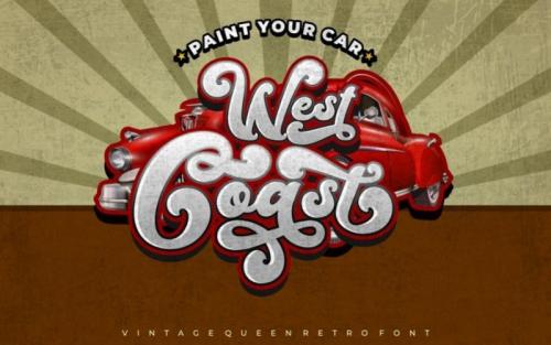 Vintage Queens Retro Script Font