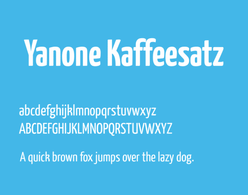 Yanone Kaffeesatz Font